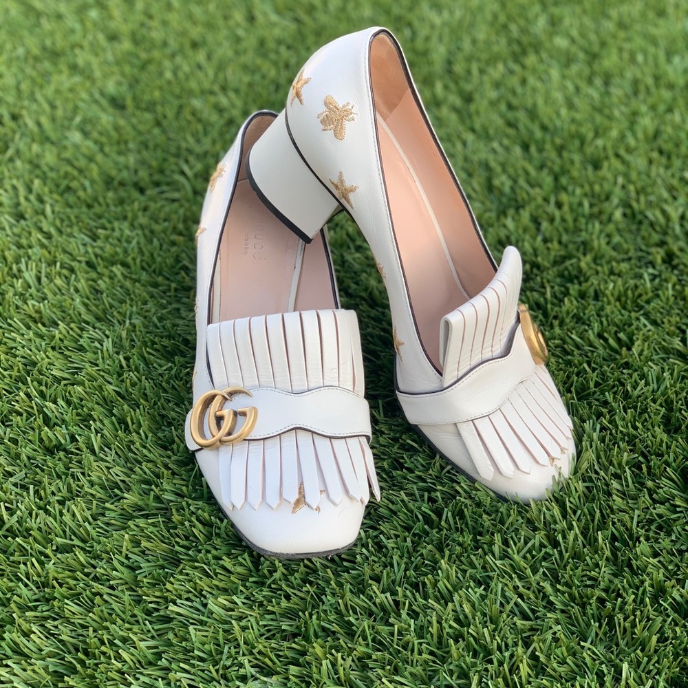 Gucci Bee 🐝 Embroidered Leather Pump